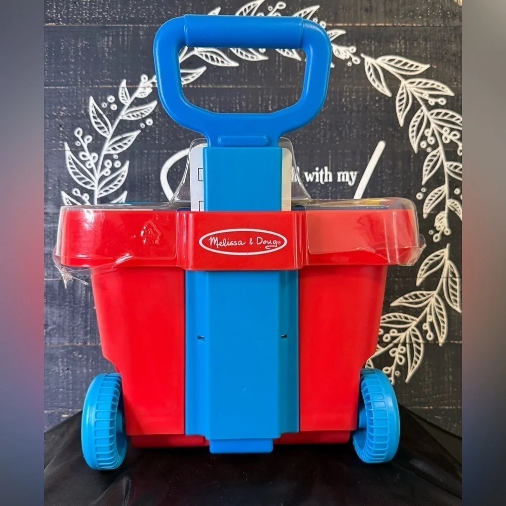 Melissa & Doug Red Fill & Roll Grocery Basket Play Set